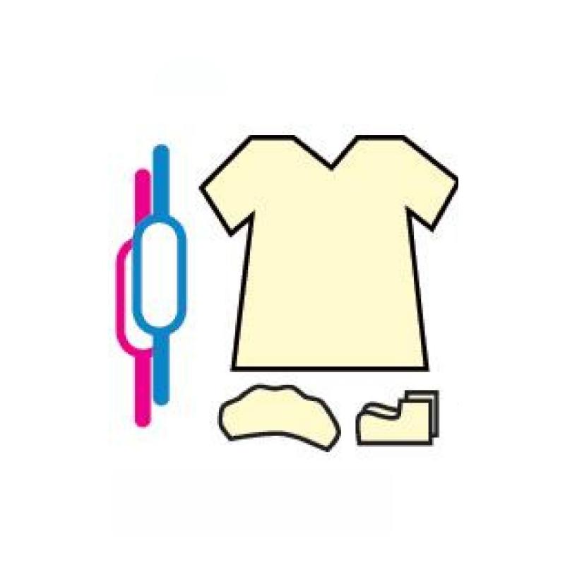 Комплект одягу для новонародженного з бірками, стерильний, одноразового використання ,ТМ «АХІЛЛ»